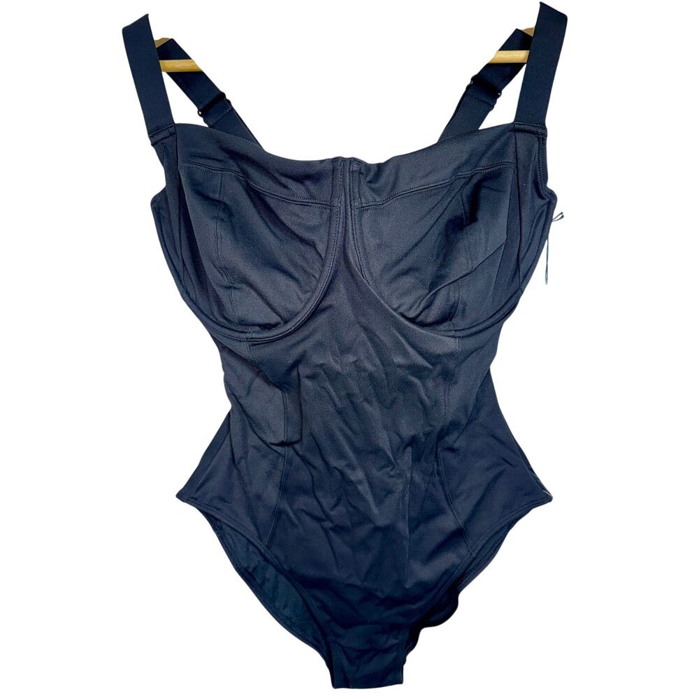 NWT TA3 Lifty Black Lace Up Contour Corset One Piece Swimsuit Size M Reg/Long JK - Picture 2 of 13